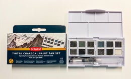 Derwent Tinted Charcoal Paint Pan Set &ndash; 12 Colors