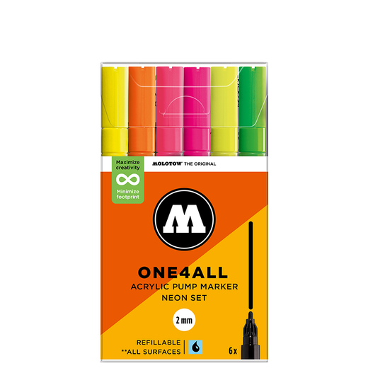 Molotow One4all Acrylic Markers 127HS 6 pcs NEON SET 2 mm