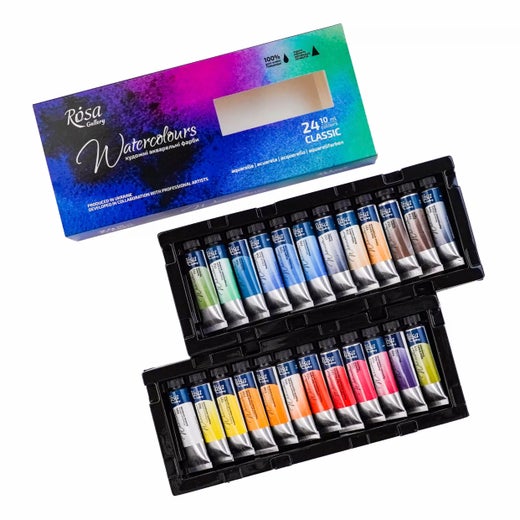 ROSA Gallery Watercolour Set 24 x 10ml tubes (Cardboard Box)